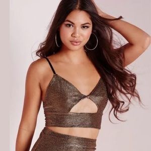 MISSGUIDED | Metallic Twist Front Bralette